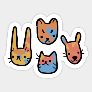 Four Cute Animals Sticker